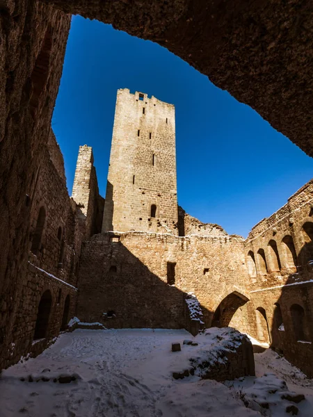 Paisaje Montañoso Con Las Ruinas Castillo Medieval Los Vosgos Ortenburg — Foto de Stock