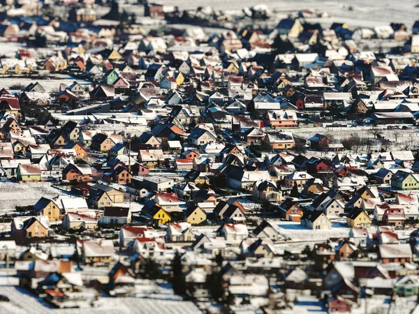 ライン渓谷 ヴォージュ山脈 フランスの雪に覆われたブドウ畑のパノラマドローンビュー — ストック写真