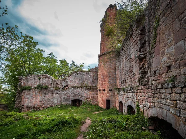 Średniowieczny Zamek Landsberg Vosges Alzacji Starożytne Ruiny Górach Francja — Zdjęcie stockowe