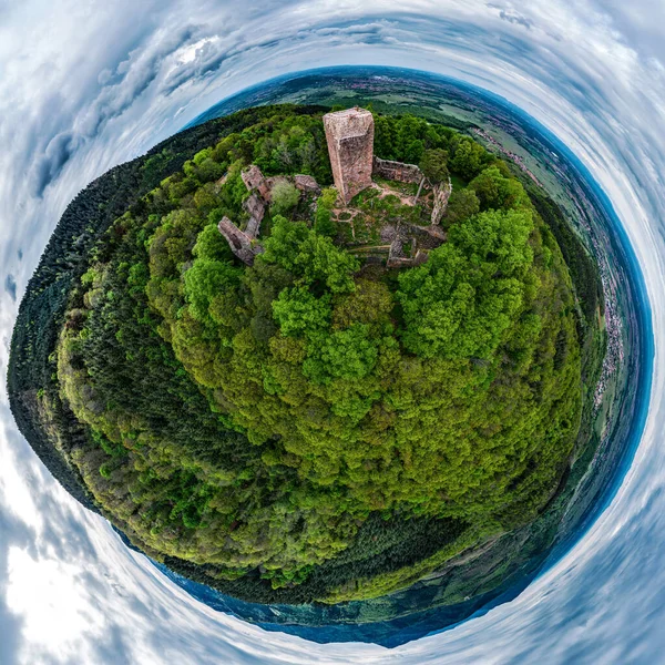 Castelo Medieval Landsberg Vosges Alsácia Vista Aérea Das Ruínas Castelo — Fotografia de Stock