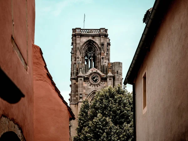 Ortaçağ Şehri Rouffach Alsace Tahkimatlar Kuleler Katedral Eski Kasaba Fransa — Stok fotoğraf