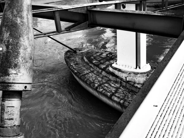 Das Hochwasser Des Rheins Deutschland Bei Straßburg Uferböschung Der Stadt — Stockfoto