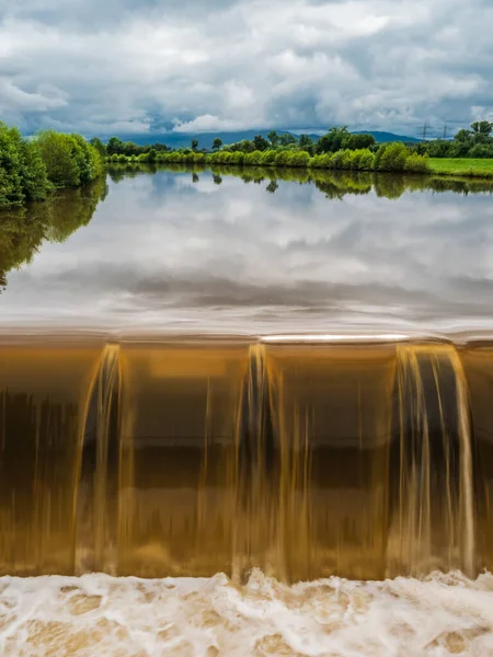 Powerful Waterfall Kinzig River Germany Full Flowing River Rains — Stock Photo, Image