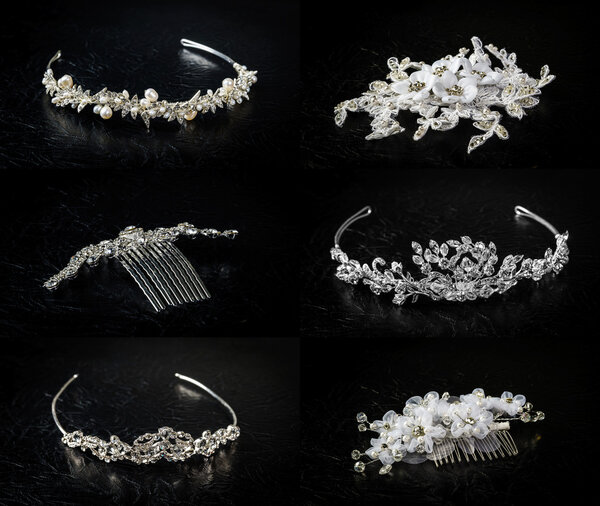 Set of six 6 wedding diadems
