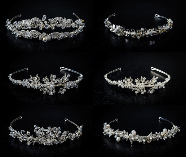 Set of six 6 wedding diadems