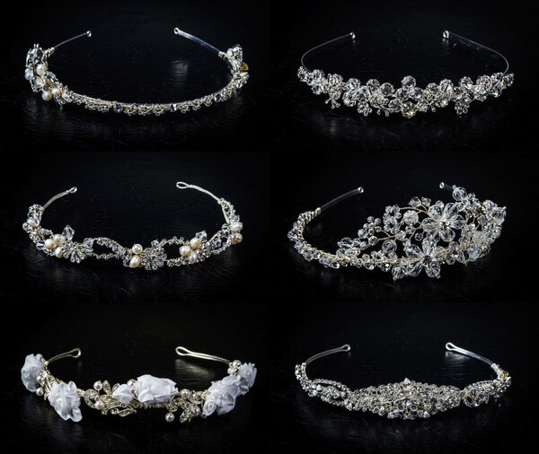 Set of six 6 wedding diadems