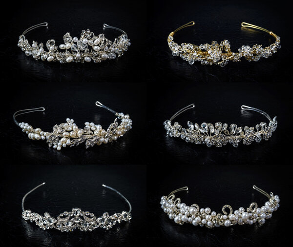 Set of six 6 wedding diadems