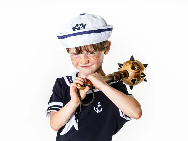 Cute little boy dressed in sailor suit — Stock Photo, Image