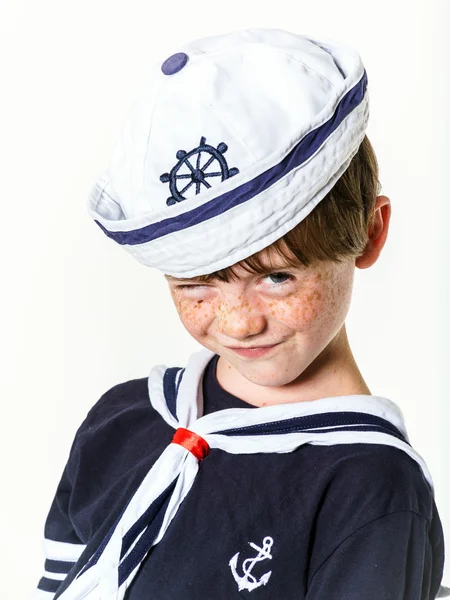 可爱的小男孩穿着水手服 — 图库照片