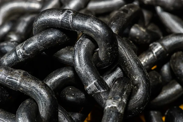 Vista macro de cadena de metal negro — Foto de Stock