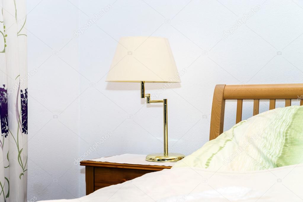 Één nachtlampje in slaapkamer — Stockfoto © sorokopud #55867311 Één nachtlampje in slaapkamer — Stockfoto © sorokopud #55867311