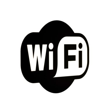 Giriş kapısı üzerindeki ücretsiz wi-fi işareti