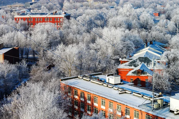 Uitzicht op de stad Moskou vanaf hoge punt — Stockfoto