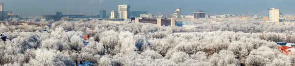 Moskva city panoramatický pohled z nejvyššího bodu — Stock fotografie