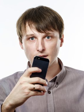 Beyaz delikanlı selfie fotoğraf yapma