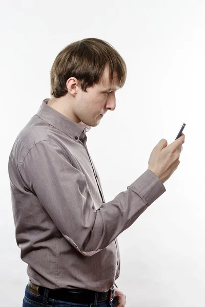 Young caucasian man making selfie photo — Stock Photo, Image