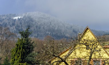 Geleneksel alsace kır evi, Bahar günü