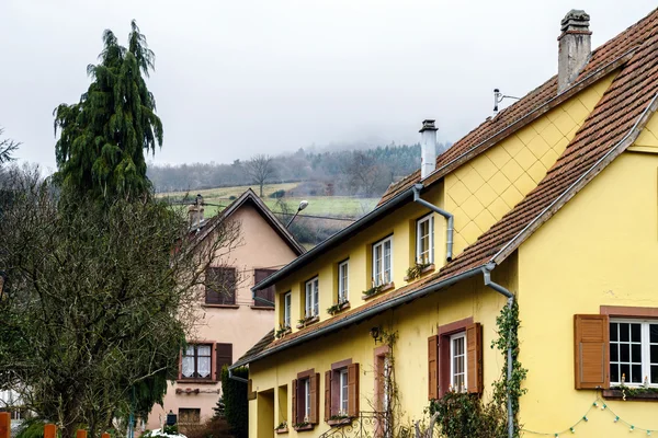 Tradiční dům zemi Alsasko, jarní den — Stock fotografie