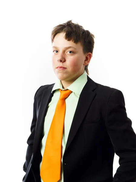 Expressive teenage boy posing in studio — Stock Photo, Image