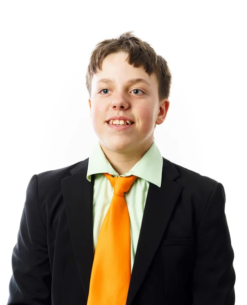 Expressive teenage boy posing in studio — Stock Photo, Image