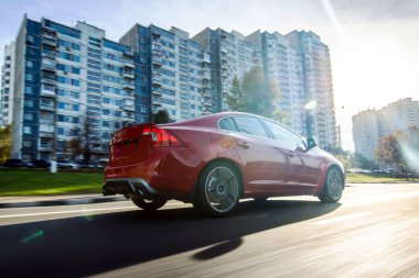 Güçlü araba yarış yol. Hareket yakalama.