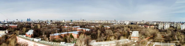 Moskva letecké tilt-shift panorama v jarním období — Stock fotografie