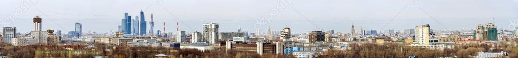 Moscow aerial panorama at day time