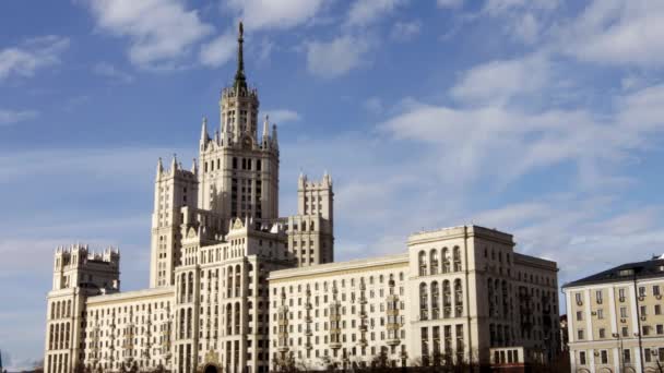 Moscú ciudad stalin rascacielos timelapse vista, 4k — Vídeo de stock