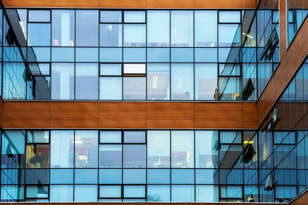 Glass wall of modern city building — Stock Photo, Image