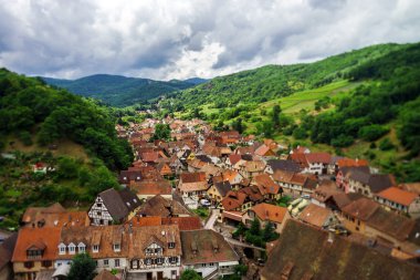 geniş kuş-fly panoramik. Alsace hills.