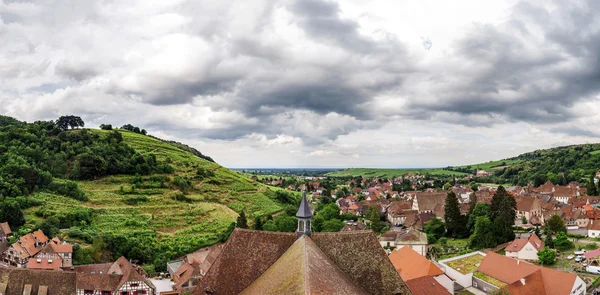 Large vue panoramique sur la mouche à oiseau. Alsace collines . — Photo