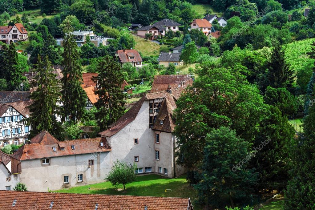 Vue Densemble De Loiseau Mouche à Petit Village En Alsace