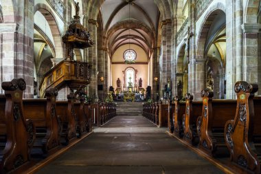 Majestic interior of Abbey-church of Saint Peter and Saint Paul 