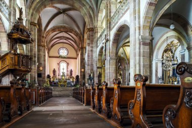 Majestic interior of Abbey-church of Saint Peter and Saint Paul 