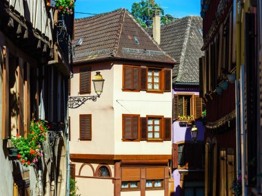 Big pvc window with decoration elements in old french house