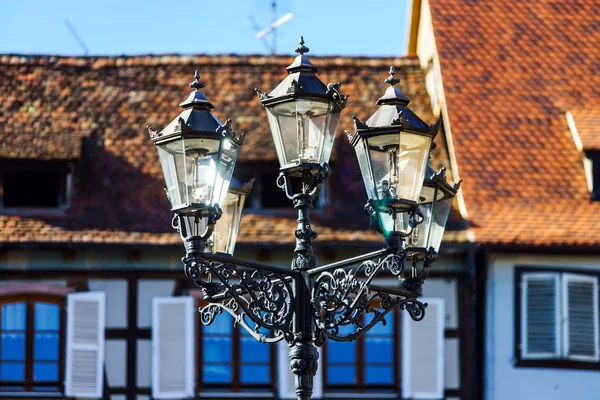 Old alsacien village street view — Stock Photo, Image