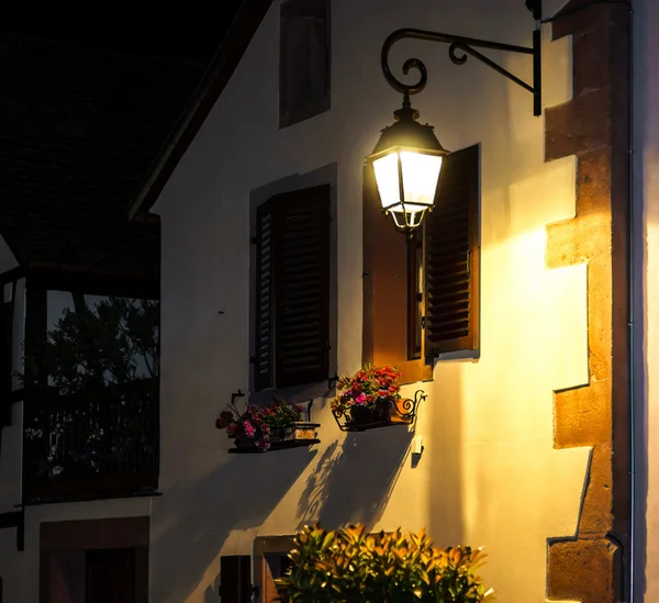 Old alsacien village street view — Stock Photo, Image