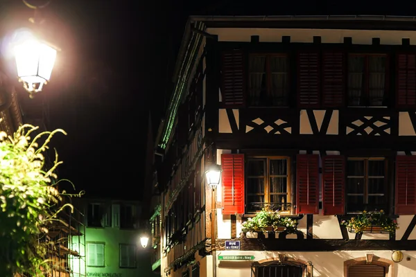 Old alsacien village street view — Stock Photo, Image