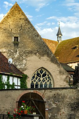 Eski alsacien köy sokak görünümü