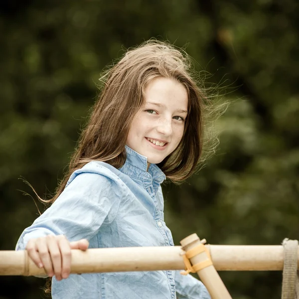 Moving into adulthood. Outdoor portrait of teenage girl. — Stock Photo, Image