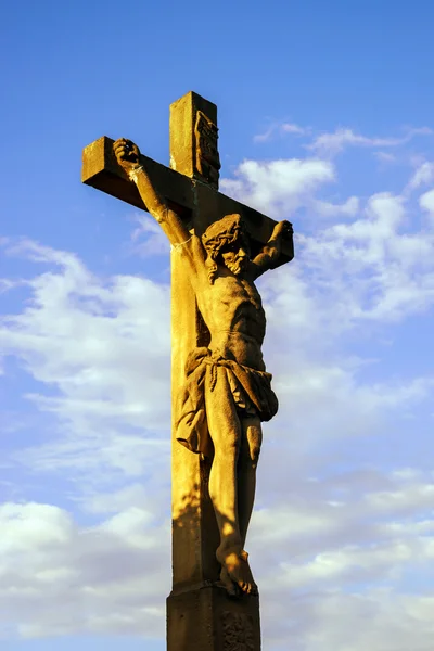 Crucificação perto de Chapelle Saint-Sebastien de Dambach-la-Ville  , — Fotografia de Stock