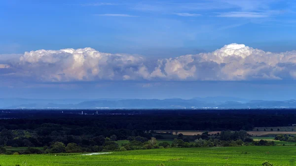 Beautiful clouds over the fields, Alsace — Stock Photo, Image