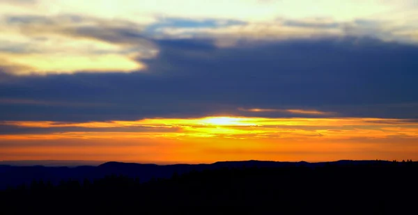Beautiful sunset panoramic view, Alsace — Stock Photo, Image