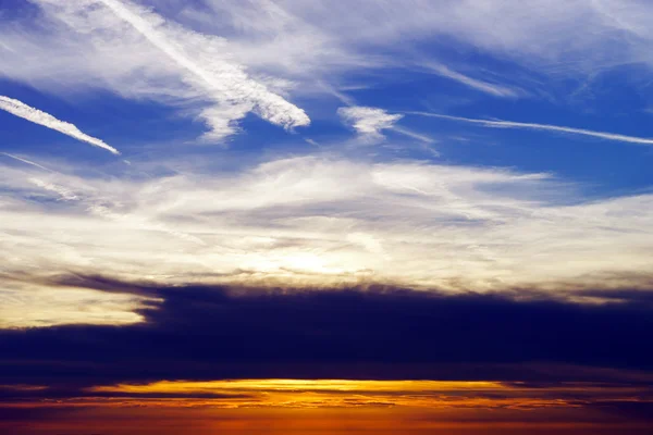 Nádherný západ slunce panoramatický pohled, Alsasko — Stock fotografie
