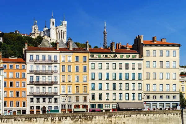 Widok na Lyon miasto krajobraz, Francja — Zdjęcie stockowe