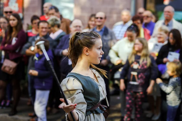 Editorial, 4 octombrie 2015: Barr, Franța: Fete des Vendanges — Fotografie, imagine de stoc