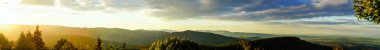 Renkli günbatımı panoramik Alsace'deki / daki