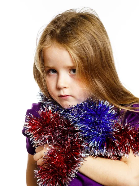 सुंदर लहान मुलगी ख्रिसमस पोर्ट्रेट — स्टॉक फोटो, इमेज