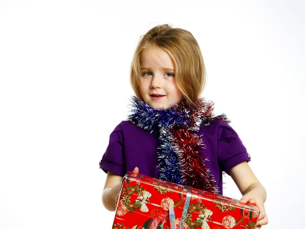 Carino bambina ritratto di Natale — Foto Stock