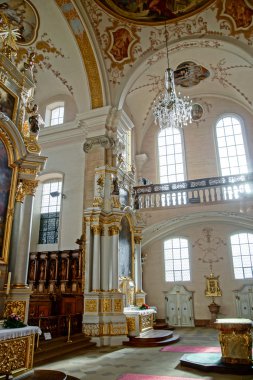 İçerik, 22 Aralık 2015: Fransa: Ebersmunster Abbey Katedrali görkemli iç